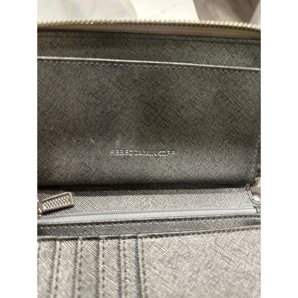 Rebecca Minkoff Megan Slim Wallet Leather Zip Around Card Holder Designer Purse - Picture 6 of 7